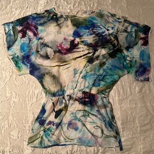 Fifteen Twenty Watercolor/Multicolor Silk Dress